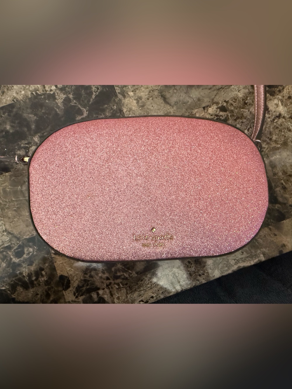 kate spade pink glitter purse